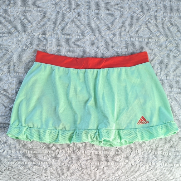 Adidas Climacool Adizero Mint Green & Red Tennis Tank Top & Skort Set - Picture 10 of 10